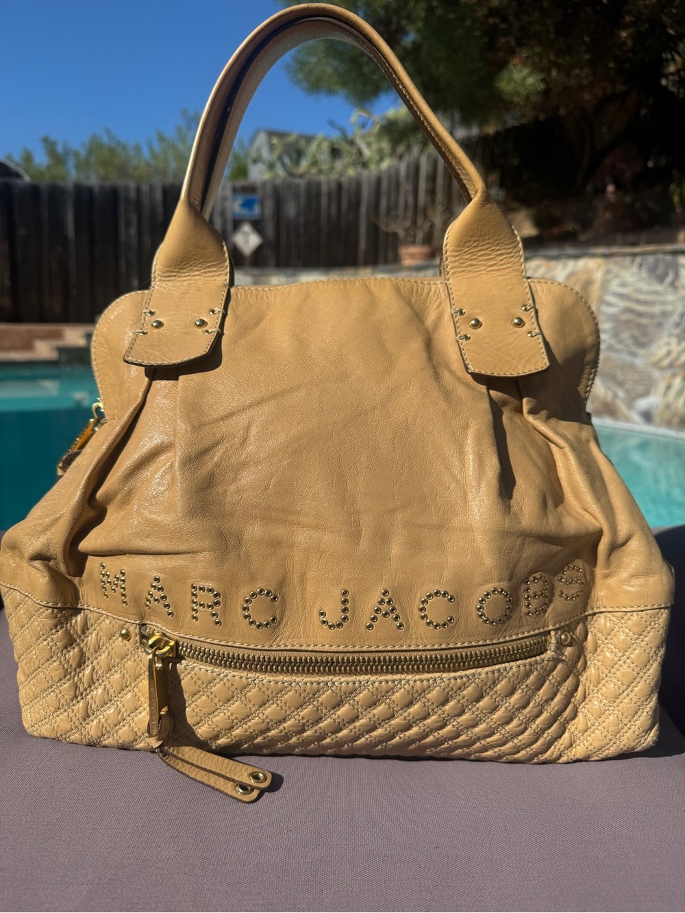 Vintage Marc by Marc Jacobs East West Mercer Satchel Tan Leather Y2K Oversized